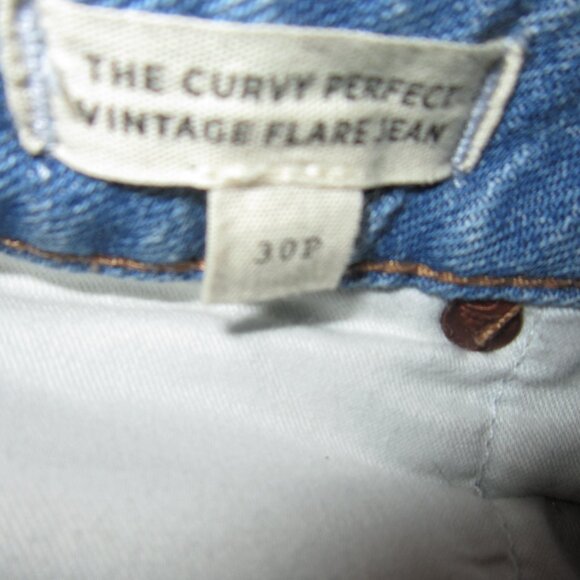 Madewell Jeans 30P 30 The Curvy Perfect Vintage Flare Blue Denim Wide High Rise - Picture 4 of 4